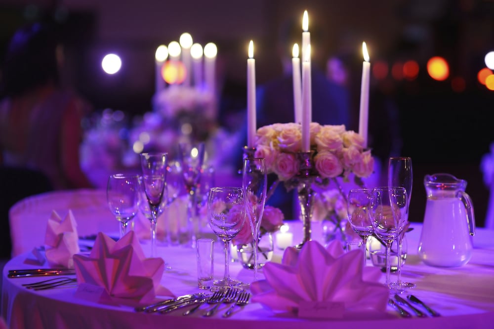 Table set for an event party